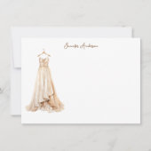 Bridal Wedding Dress Boho Personalized Stationery ノートカード (正面)