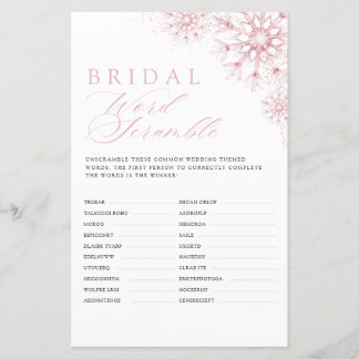 Bridal Word Scramble Pink Snow in Love Game