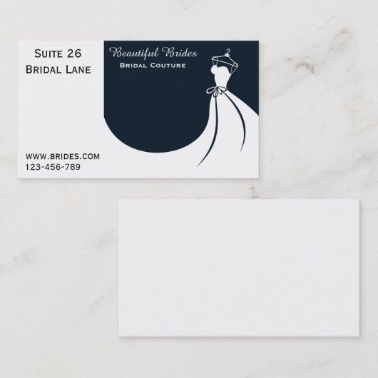 Bridalwearのウェディングドレス、花嫁のオートクチュールは設計します 名刺 (正面/裏面)