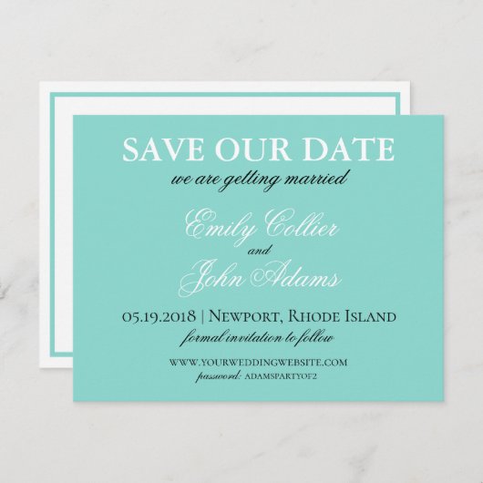 BRIDEカントリーウェディングスイートホワイト伝統的 セーブザデート (正面/裏面)