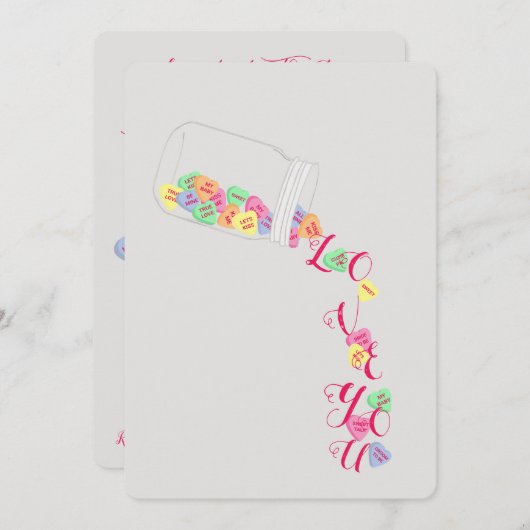 BRIDEキャンディハートアイラブユーお祝いパーティー 招待状 (正面/裏面)