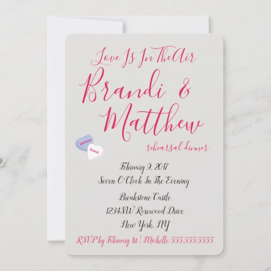 BRIDEキャンディハートアイラブユーお祝いパーティー 招待状 (裏面)