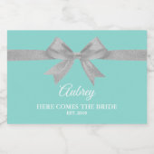 BRIDEグラムTouchシルバーティール(緑がかった色)ブルーティアラパーティーミニ スパークリングワインラベル (シングルラベル)