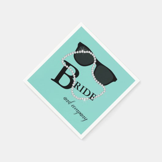 BRIDEダイアモンドグラム&ティアラきらきら光るパーティーシャワー スタンダードカクテルナプキン (角)