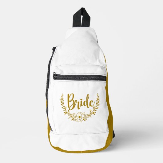 BRIDEダーク金ゴールドホワイト スリングバッグ (正面)