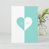 BRIDEティール（緑がかった色）ブルーユー&ミー結婚ズスイートパーティー 招待状 (スタンド正面)