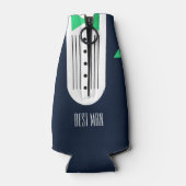 BRIDEネイビーブルーグリーンウェディングパーティーマイミー花婿介添人 ボトルクーラー (裏面)