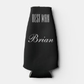 BRIDEブラック&ホワイトの結婚ブライダルパーティ新郎 ボトルクーラー (正面)