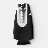 BRIDEブラック&ホワイトの結婚ブライダルパーティ新郎 ボトルクーラー (裏面)