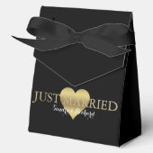 BRIDEブラック&金ゴールド結婚ハートブライダルパーティ フェイバーボックス (正面)