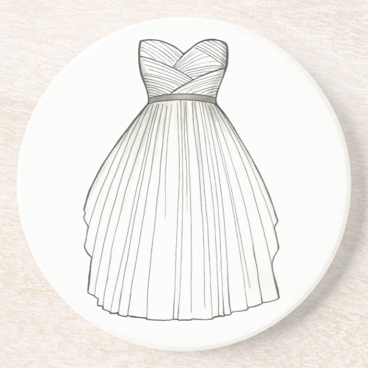 BRIDEホワイトブライダルガウン結婚ズプリンセスドレス コースター (正面)