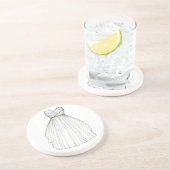 BRIDEホワイトブライダルガウン結婚ズプリンセスドレス コースター (側面)