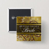 BRIDEボホパープルらせん状結婚金ゴールドのボタン 缶バッジ (正面&裏面)