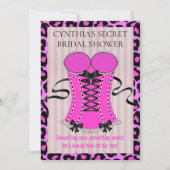 BRIDEラブピンクリンジェリーブライダルシャワーパーティー 招待状 (正面)