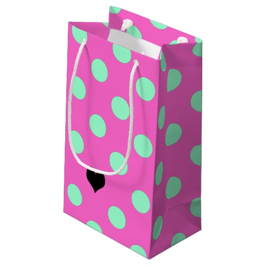 BRIDEラブ&水玉模様ブライダルシャワーパーティー スモールペーパーバッグ (裏面アングル)