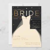 BRIDE到来 Cream ブラック ゴールド ブライダルシャワー 招待状 (正面)