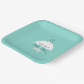 BRIDE振りかけるリトルラブティール(緑がかった色)ブルーシャワーパーティー ペーパープレート (傾斜あり)