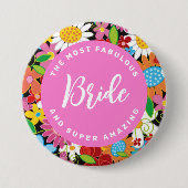 BRIDE春の花ガーデンシ結婚ックの名前タグ 缶バッジ (正面)