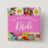 BRIDE春の花庭園の結婚式名タグ 缶バッジ (正面)