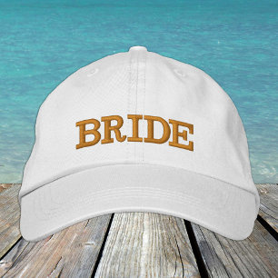 BRIDE エンブロイダリー ベースボール キャップ ゴールド/ホワイト