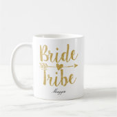 Bride パーソナライズされた Tribe金ゴールド結婚ズ コーヒーマグカップ (左)