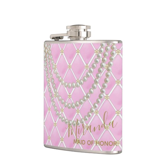 BRIDE ピンクのパリをテーマにした結婚式の仲間たち フラスク (左)