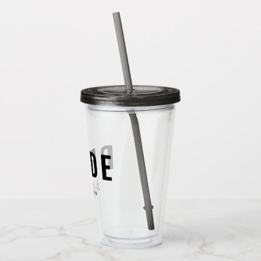 Bride モダン Black Scriptの手書きパーソナライズされた入力 アクリルタンブラー (左)