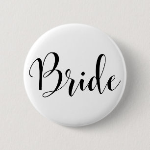Bride モダン Black Scriptタイポグラフィ(30) 缶バッジ