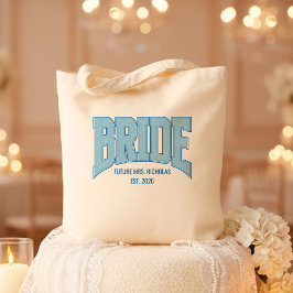 BRIDE 偽物グリッター ヴァーシティエンゲージメント ブライダル トートバッグ
