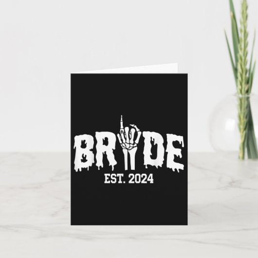 Bride 2024スケルトンハンドズハロウィン結婚ドカップル カード (正面)