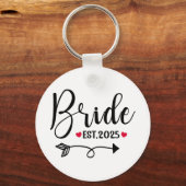 Bride 2025's 結婚 matching Mrs Est 2025 結婚した キーホルダー (正面)