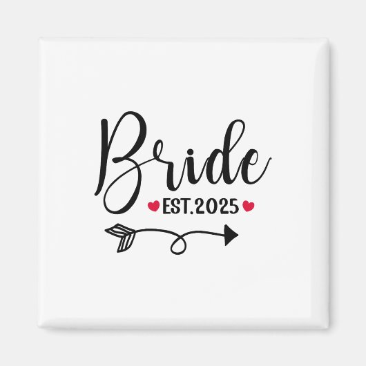 Bride 2025's 結婚 matching Mrs Est 2025 結婚した マグネット (正面)