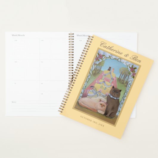 Bride and Groom Cats Personalized Wedding   プランナー手帳 (ディスプレー)