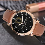 Bride and Groom Couple Wedding Gift 腕時計<br><div class="desc">Personalized watch with the names of the bride and groom or the couple in love. This watch can be customized by changing the text with the name of the loved one or the wedding date. It can be an ideal gift for newlyweds or for silver or golden wedding anniversaries. Monogram...</div>