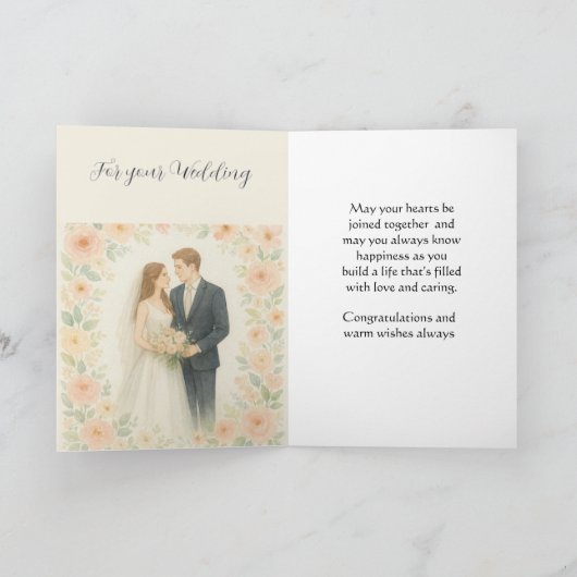 Bride and Groom Custom Names Congratulations   カード (内部)