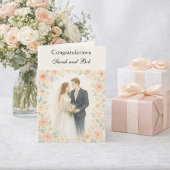 Bride and Groom Custom Names Congratulations   カード