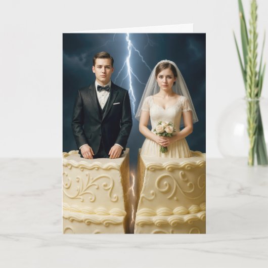 Bride and Groom Divorce Wedding Cake カード (正面)