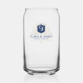 Bride And Groom Monogram Names Elegant Weeding ガラス缶 (裏面)