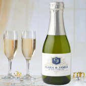 Bride And Groom Monogram Names Elegant Weeding スパークリングワインラベル