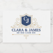 Bride And Groom Monogram Names Elegant Weeding スパークリングワインラベル (シングルラベル)