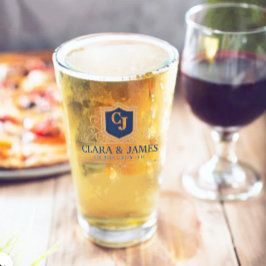 Bride And Groom Monogram Names Elegant Weeding タンブラーグラス