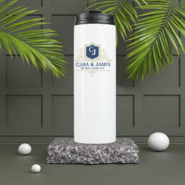 Bride And Groom Monogram Names Elegant Weeding タンブラー