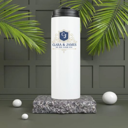 Bride And Groom Monogram Names Elegant Weeding タンブラー