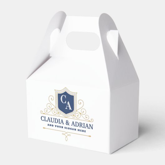 Bride And Groom Monogram Names Elegant Weeding フェイバーボックス (正面サイド)