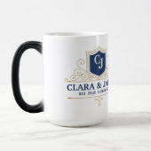 Bride And Groom Monogram Names Elegant Weeding モーフィングマグカップ (左)