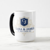 Bride And Groom Monogram Names Elegant Weeding モーフィングマグカップ (正面左)