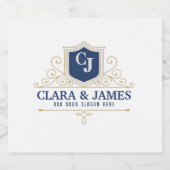 Bride And Groom Monogram Names Elegant Weeding リキュールボトルラベル (シングルラベル)