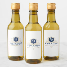 Bride And Groom Monogram Names Elegant Weeding ワインラベル