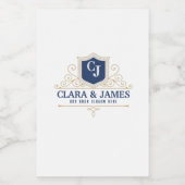 Bride And Groom Monogram Names Elegant Weeding ワインラベル (シングルラベル)