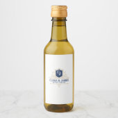 Bride And Groom Monogram Names Elegant Weeding ワインラベル (正面)